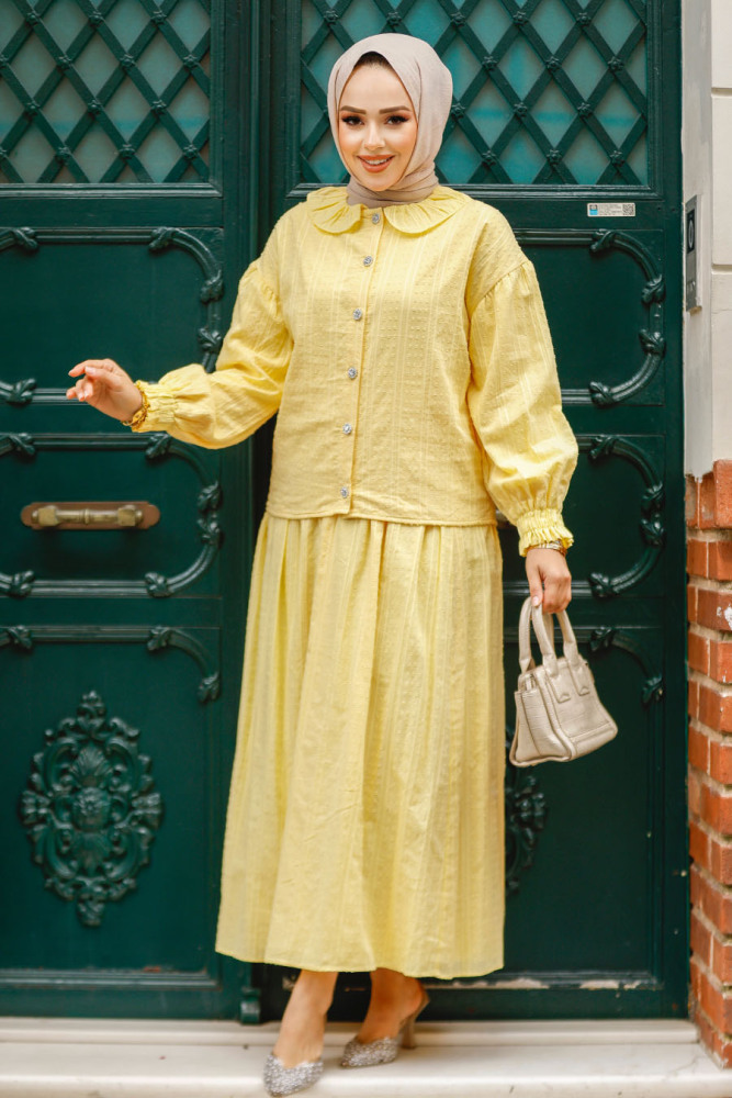 Modest Yellow Skirted Dual Suit 30004SR - 1