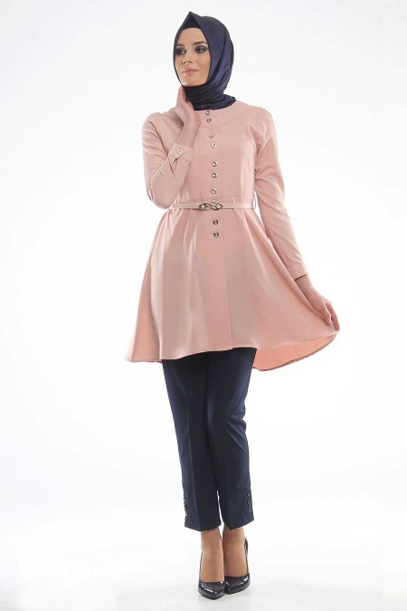 Modesty - Belted Pink Coat
