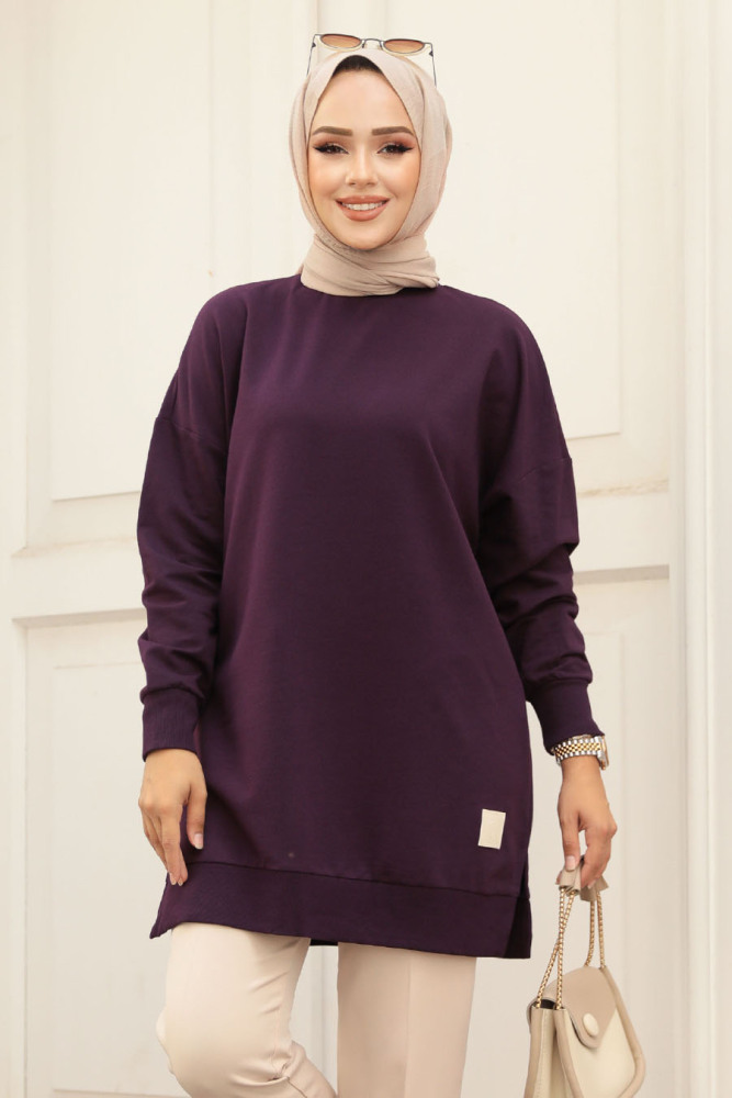 Mor Tesettür Tunik 30644MOR - 1