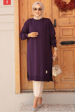 Mor Tesettür Tunik 30645MOR - 2