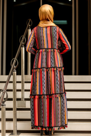 à motifs-Nayla Collection - Robe Hijab 3195DSN - Thumbnail
