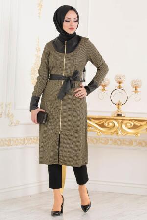 Moutarde - Nayla Collection - Manteau Hijab 5181HR - 1