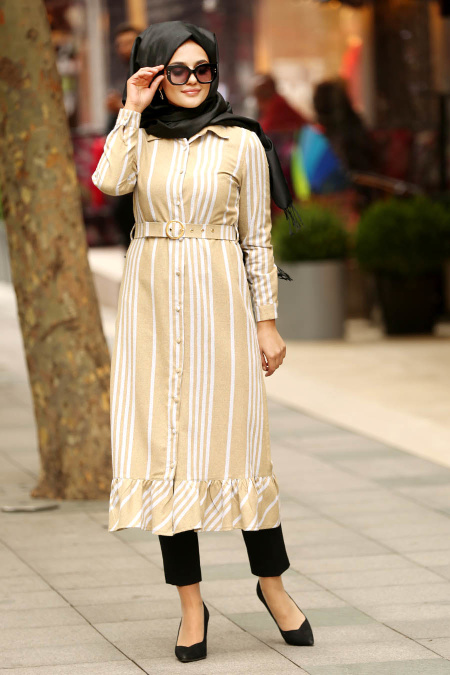 Moutarde - Nayla Collection Robe Hijab 13150HR
