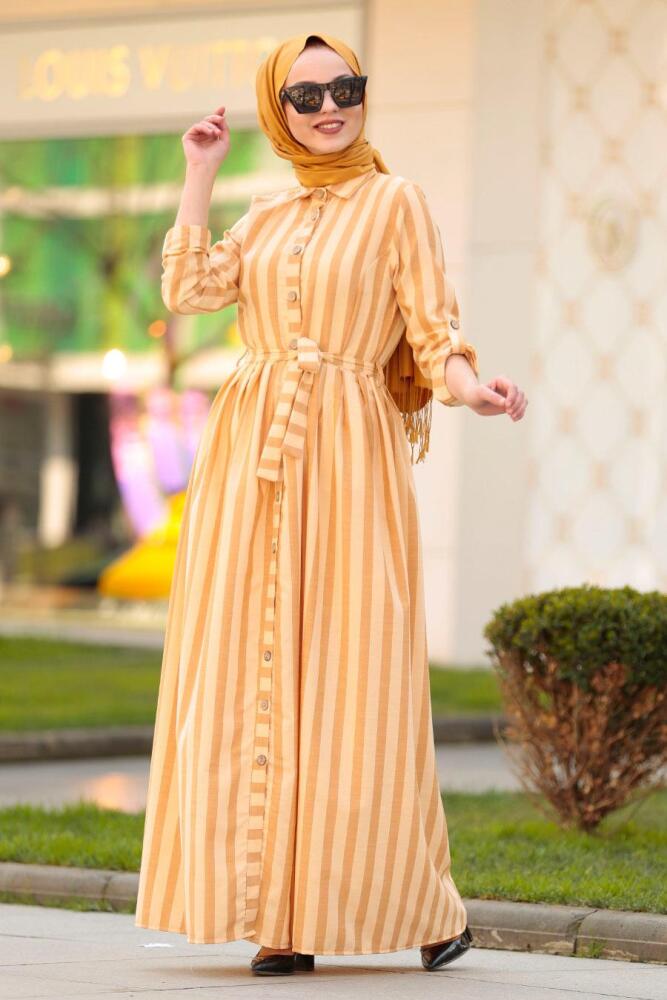 Moutarde - Nayla Collection - Robe Hijab 162462HR - 1