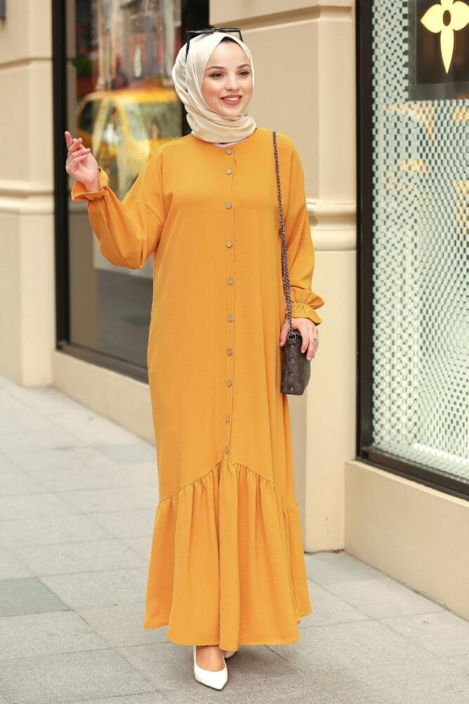 Moutarde- Nayla Collection - Robe Hijab 31201HR - 1