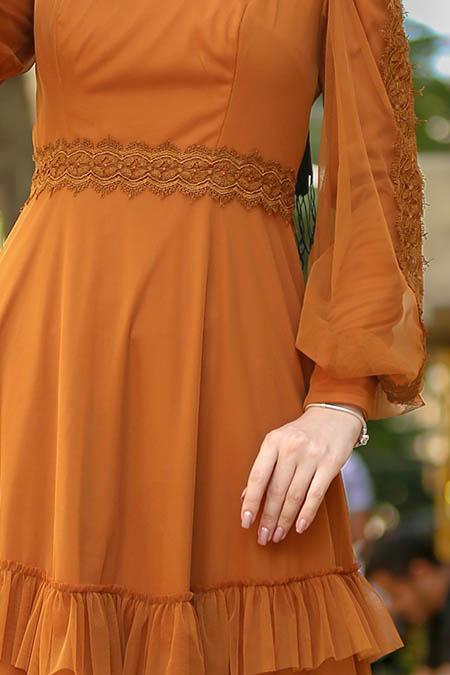 Moutarde - Nayla Collection Robe Hijab 3708HR - 3