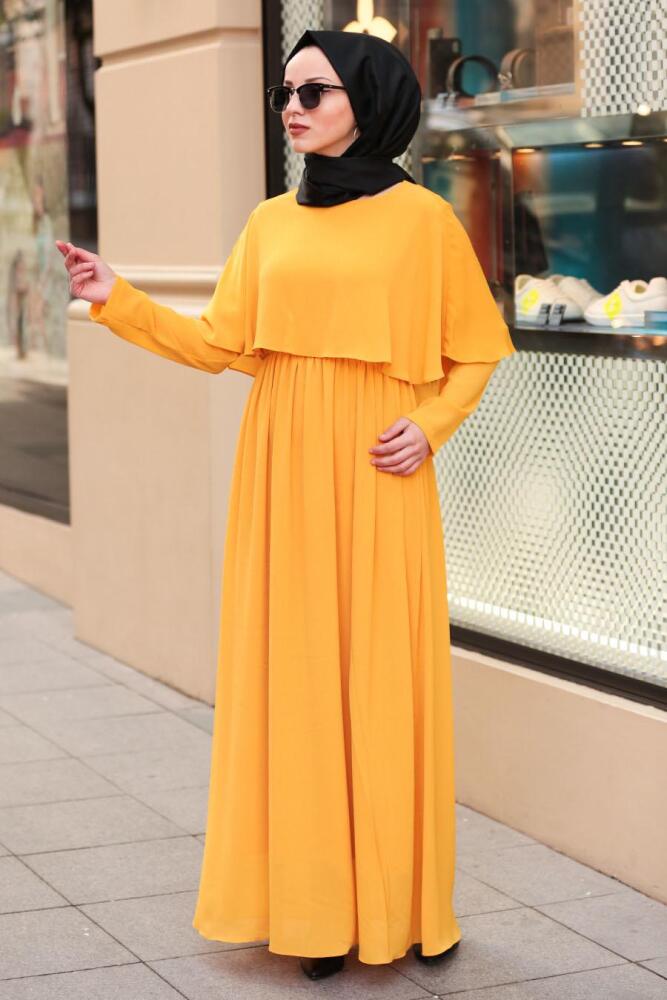 Moutarde- Nayla Collection - Robe Hijab 6124HR - 1