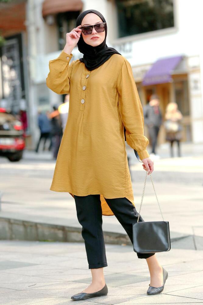 Moutarde - Nayla Collection - Tunique Hijab 5695HR - 1