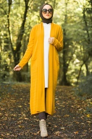 Moutarde - Neva Style - Cardigan Hijab - 15691HR - Thumbnail