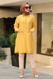 Moutarde - Neva Style - Hijab Chemise - 38440HR - Thumbnail