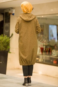 Moutarde - Neva Style - Manteau Hijab - 10610HR - Thumbnail