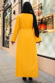 Moutarde - Neva Style - Manteau Hijab - 39080HR - Thumbnail