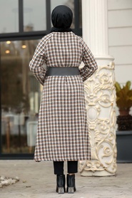Moutarde - Neva Style - Manteau Hijab - 55170HR - Thumbnail
