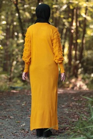 Moutarde -Neva Style - Robe En Tricot Hijab - 1020HR - Thumbnail