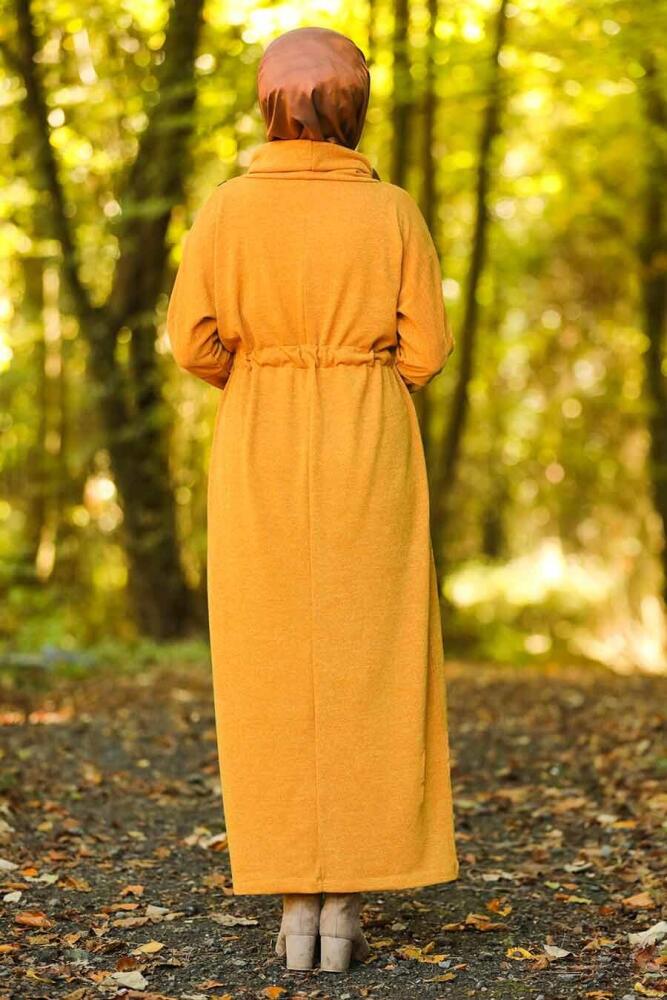 Moutarde - Neva Style - Robe en tricot hijab - 80350HR - 2