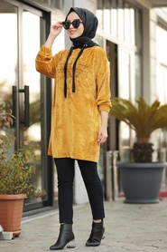 Moutarde - Neva Style - Sweat-shirt Et Tunique Velours - 41421HR - Thumbnail