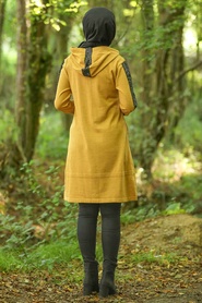 Moutarde - Neva Style - Tunique En Tricot Hijab - 14603HR - Thumbnail