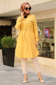 Moutarde - Neva Style - Tunique Hijab - 36870HR - Thumbnail