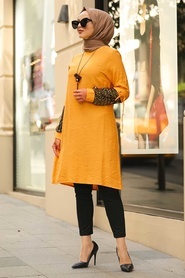 Moutarde - Neva Style - Tunique Hijab - 3982HR - Thumbnail