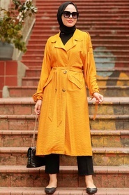 Mustard Hijab Coat 41060HR - Thumbnail