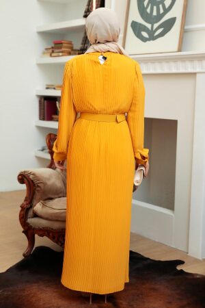 Mustard Hijab Dress 3369HR - 2