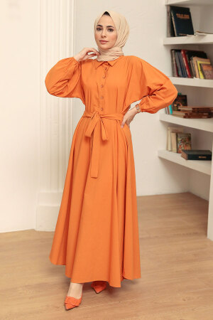 Mustard Hijab Dress 50091HR - 2