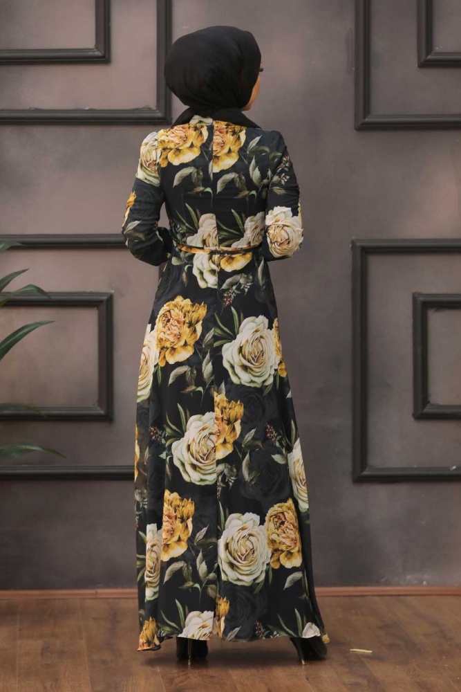 Mustard Hijab Dress 815408HR - 2