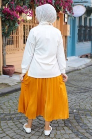 Mustard Hijab Dual Suit Dress 1748HR - Thumbnail