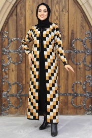 Mustard Hijab Knitwear Double Suit 11002HR - Thumbnail