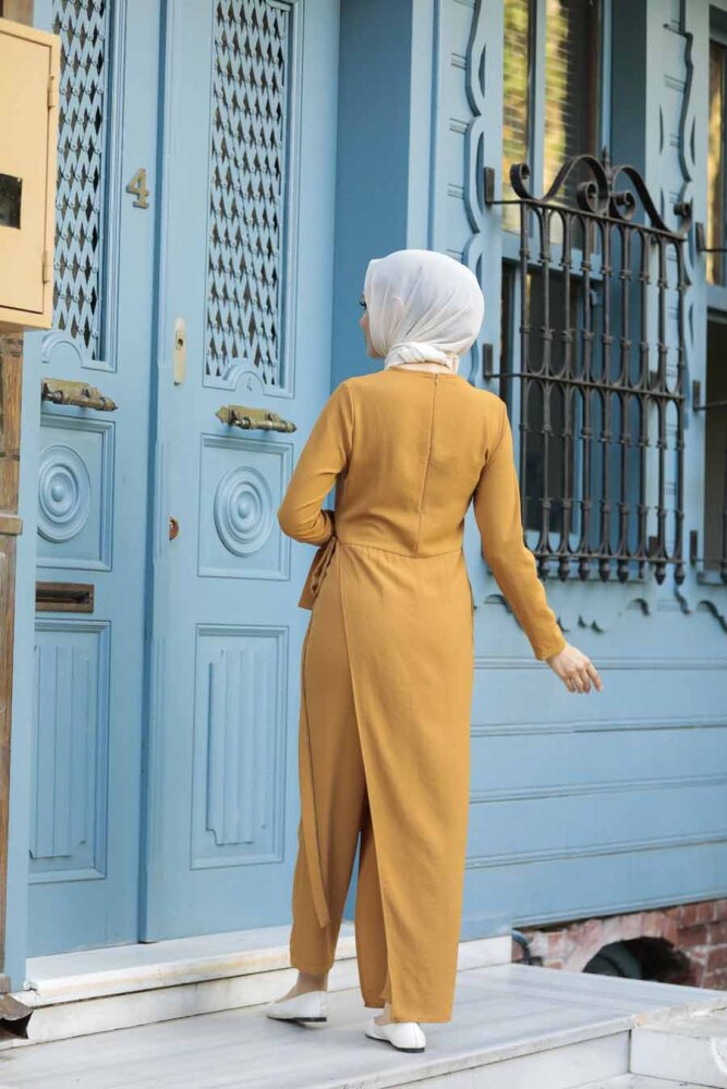 Mustard Hijab Overalls 91080HR - 2