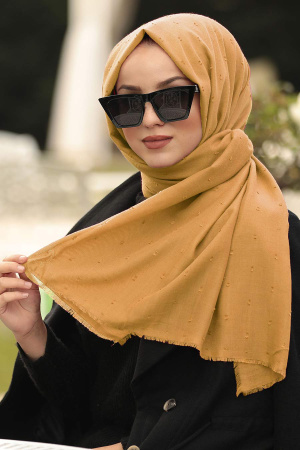 Mustard Hijab Shawl 7470HR - 1