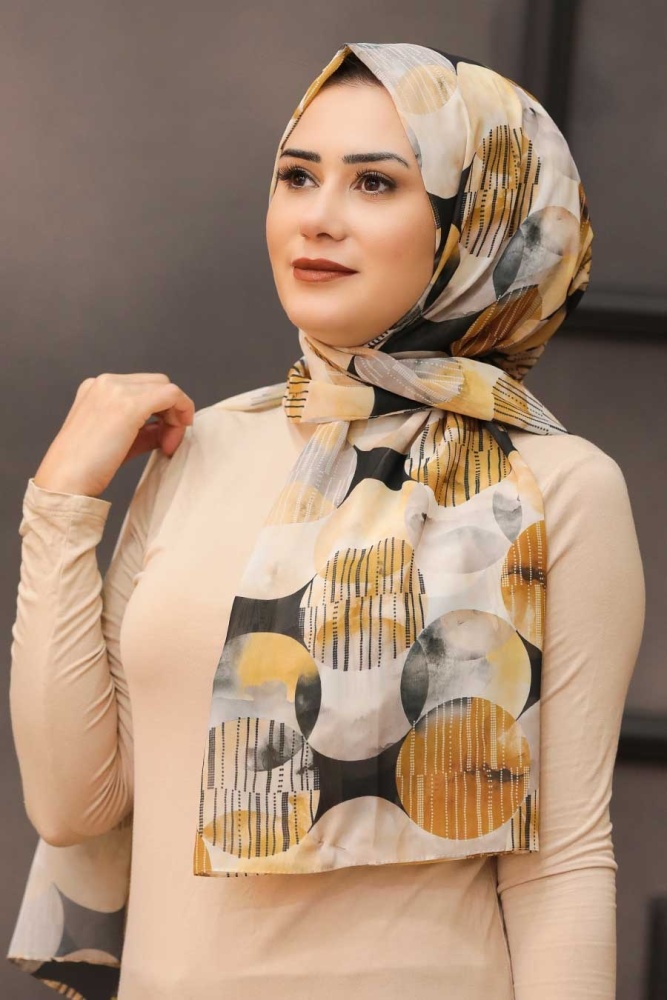 Mustard Hijab Shawl 7568HR - 1