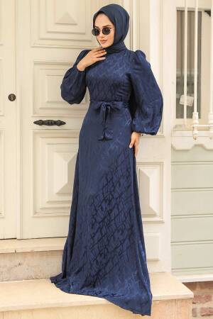 Navy Blue Elegant Evening Gown 23272L - 2