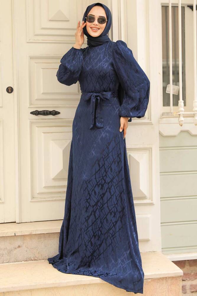 Navy Blue Elegant Evening Gown 23272L - 1