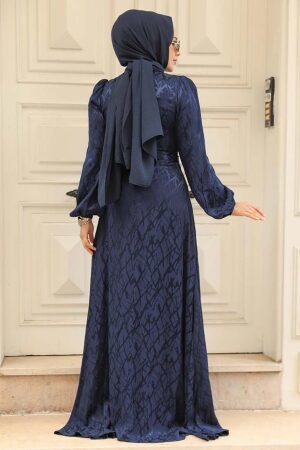 Navy Blue Elegant Evening Gown 23272L - 3