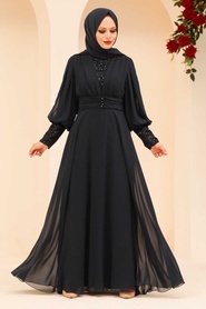 Neva Style - Long Navy Blue Muslim Bridesmaid Dress 25810L - Thumbnail