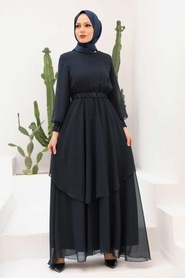 Neva Style - Modern Navy Blue Muslim Fashion Wedding Dress 5489L - Thumbnail