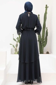 Neva Style - Modern Navy Blue Muslim Fashion Wedding Dress 5489L - Thumbnail