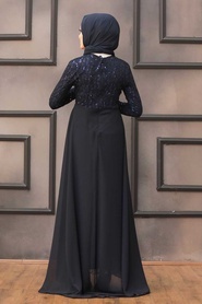 Neva Style - Plus Size Navy Blue Modest Wedding Dress 90000L - Thumbnail