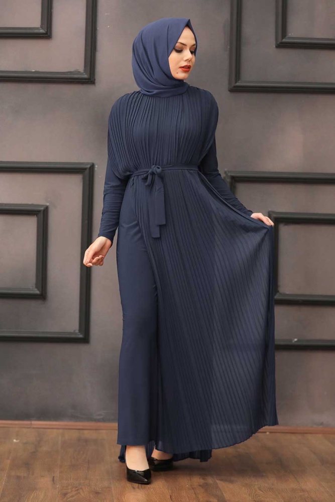 Navy Blue Hijab Overalls 30120L - 1