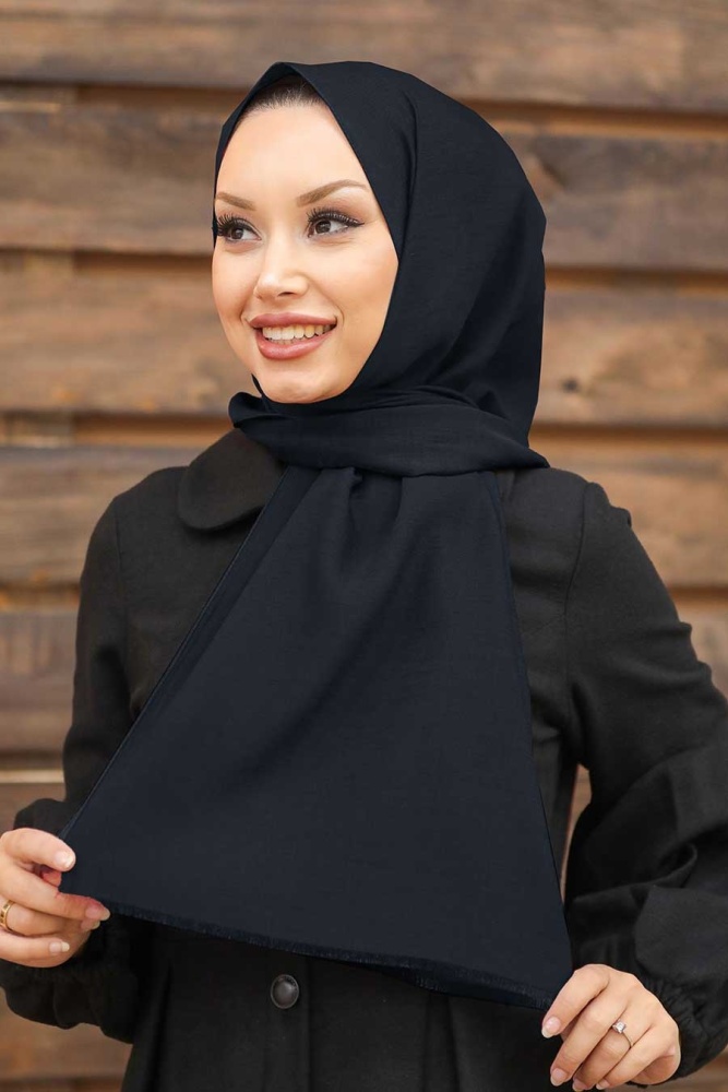 Navy Blue Hijab Shawl 4780L - 1