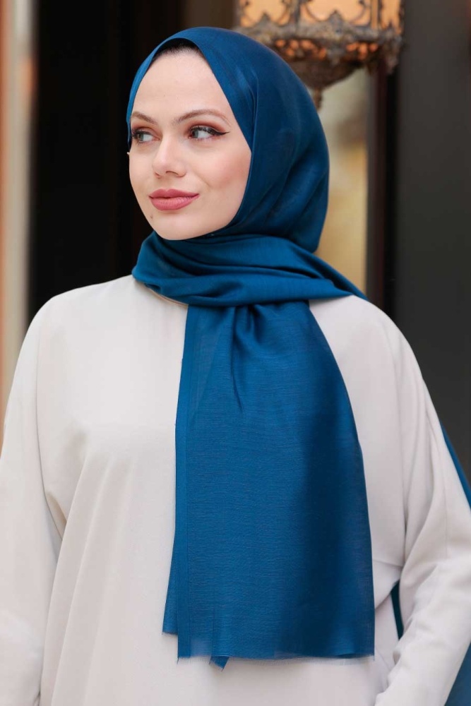 Navy Blue Hijab Shawl 48410L - 1