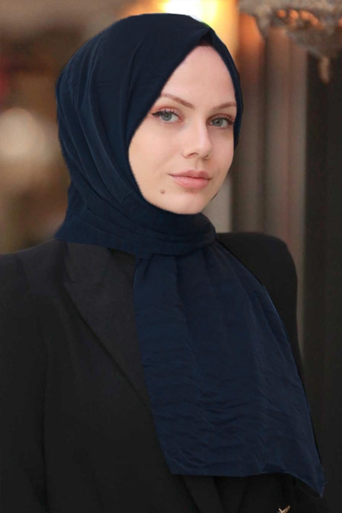 Navy Blue Hijab Shawl 5099L - 1