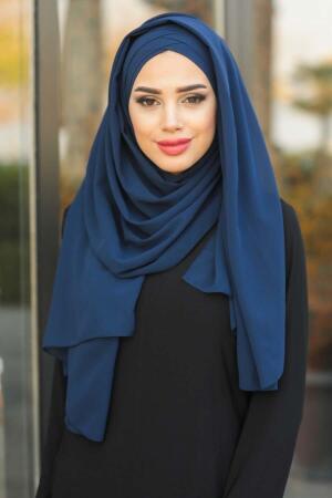 Navy Blue Hijab Shawl 7522L - 1