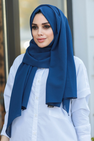 Navy Blue Hijab Shawl 7550L - 1