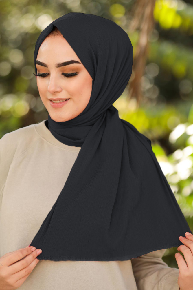 Navy Blue Hijab Shawl 7571L - 1