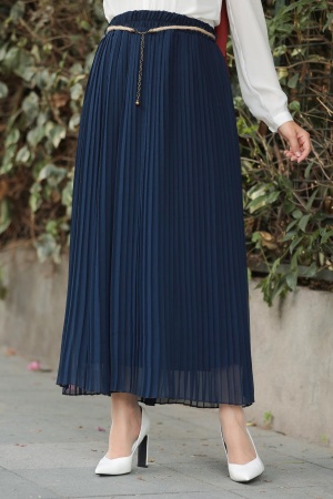 Navy Blue Hijab Skirt 1819L - 1