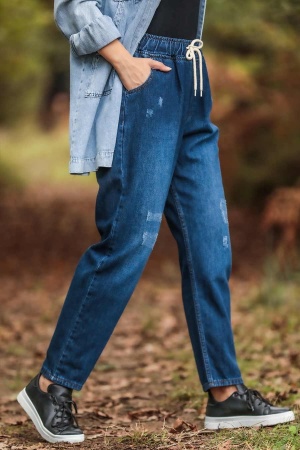 Navy Blue Hijab Trousers 10710L - 1