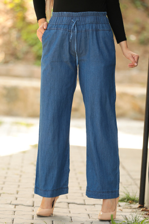 Navy Blue Hijab Trousers 6452L - 1
