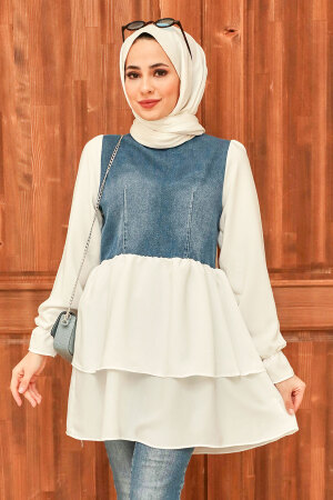 Navy Blue Hijab Tunic 221128L - 4